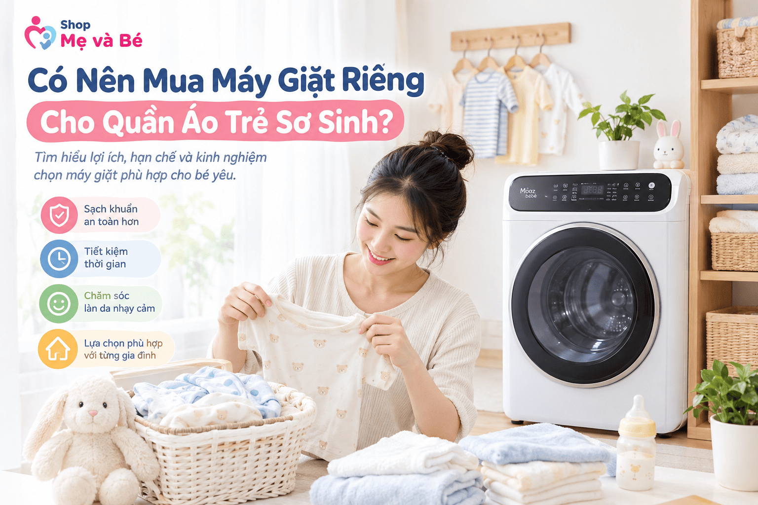 Có nên mua máy giặt riêng cho quần áo trẻ sơ sinh và trẻ nhỏ