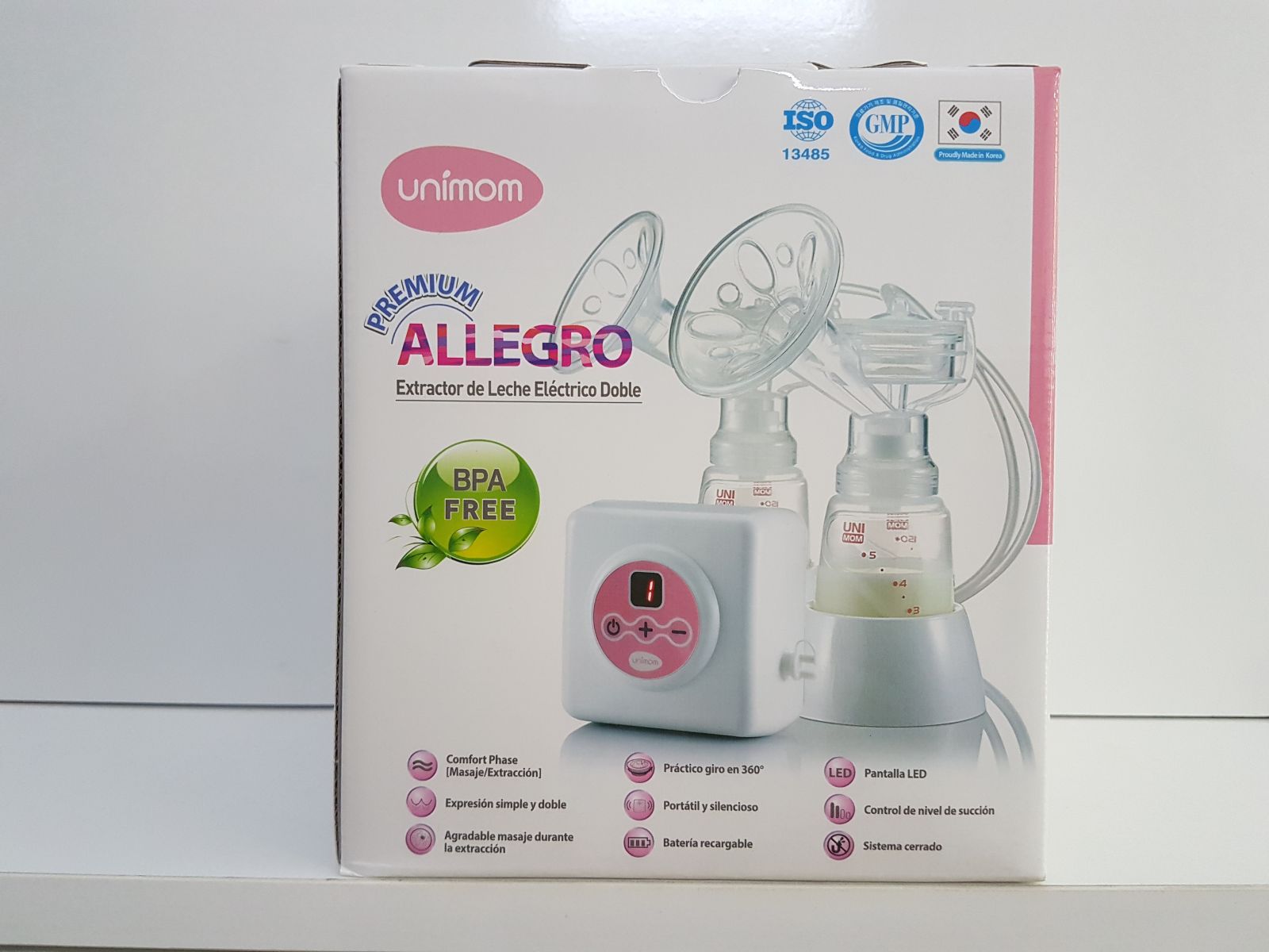 Máy hút sữa điện đôi có matxa silicon premium Unimom Allegro