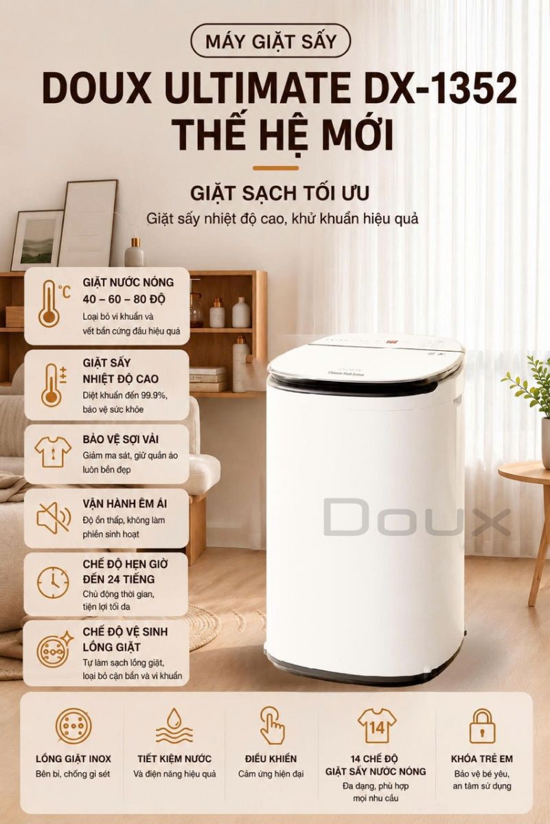 Máy giặt mini Doux ULTIMATE DX-1352