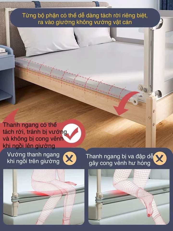 Sự khác biệt giữa thanh chặn giường UMOO bản nâng cấp và thanh chặn giường thường
