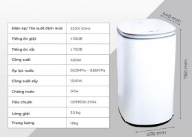 Máy giặt sấy Mini Moaz BéBé MB-068 Plus